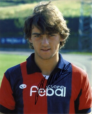 Photo Dédicacée Roberto Mancini - Objet De Collection Football - Occasion