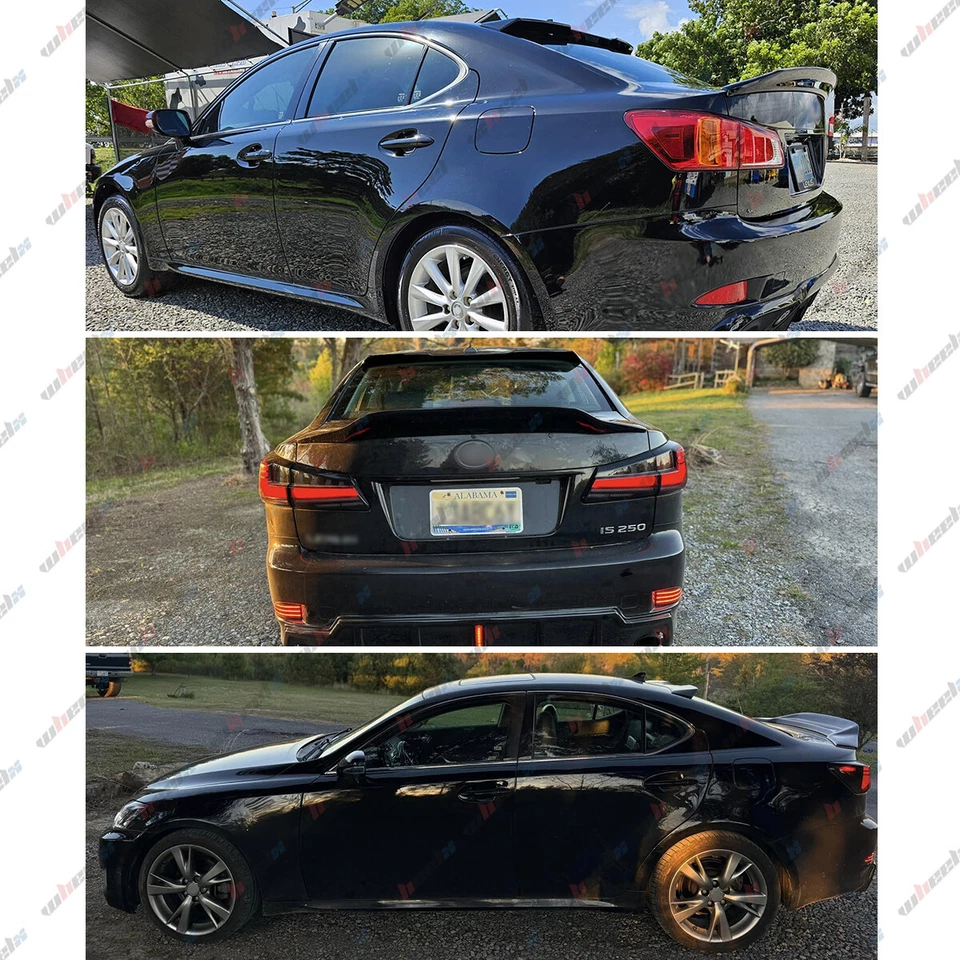 PARA 06-13 LEXUS IS250/350/ ISF ESTILO V NEGRO BRILLANTE VENTANA TRASERA TECHO ALERÓN LAP Foto 3 de 4