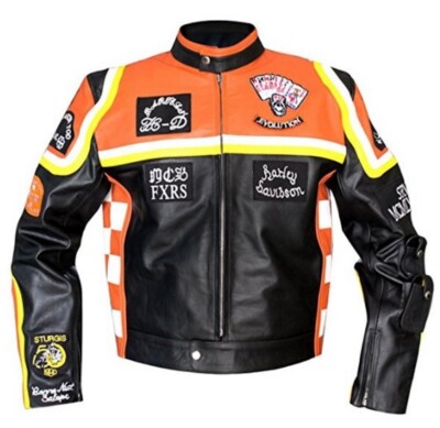 HDDM Men's Mickey Rourke Marl Man Vintage Classic Biker Real Leather Jacket 