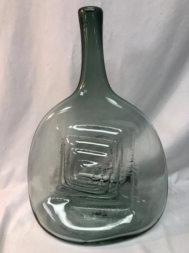 Vintage 16" Don Shepard Whirlpool Glass Bottle VASE MCM pre-Blenko embossed rare