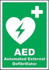  Automated External Defibrillator safety sign 
