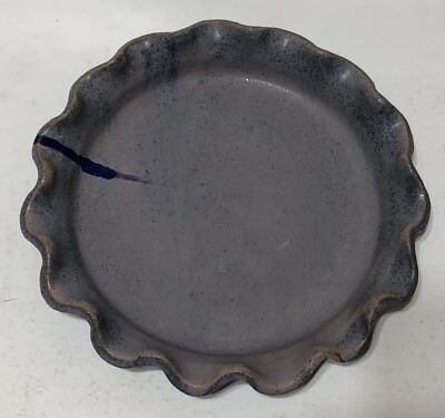 MIDNITE WEBB Southern Pottery - Blue Dish with Mark - TUPELO, MISSISSIPPI