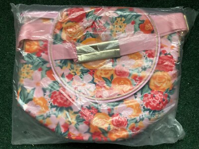 NEW The Perfect Cooler Round Bright Floral Cooler Bag Arcadia Beauty Collapsible