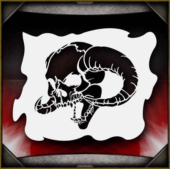 AIRSICK STENCILS Skull 17 Airbrush Stencil Template Airsick