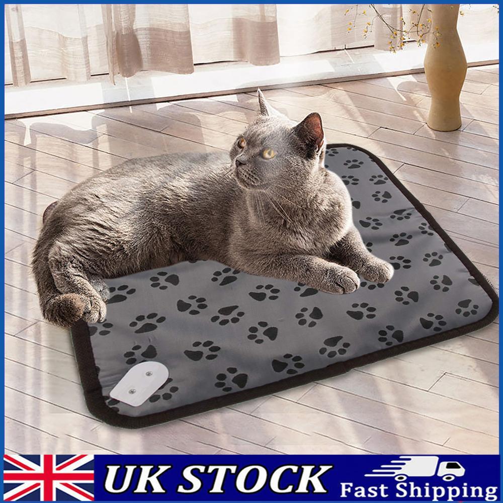 Electric Heated Cat Beds Waterproof Paw Print 110V US Plug for Indoor
