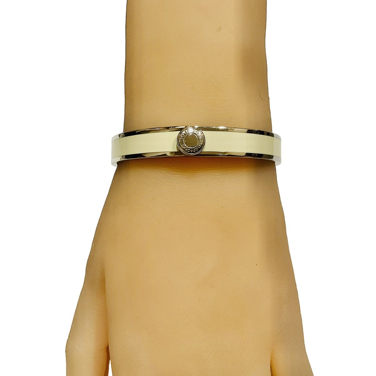 Coach Cream Enamel Bangle Bracelet Minimalist Hinged  display picture 2