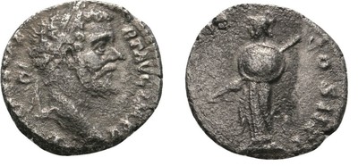 Ancient Rome Septimius Severus 193- 211 AD SILVER DENARIUS Minerva Shield Spear
