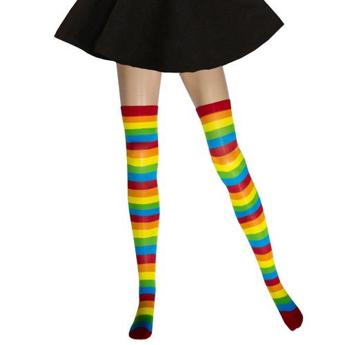 Rainbow Stripe Stockings Clown Pride 