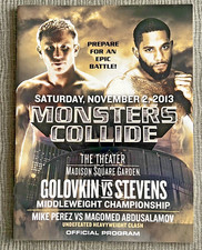 GGG Gennady Golovkin vs Curtis Stevens Monsters Collide Boxing Official Program