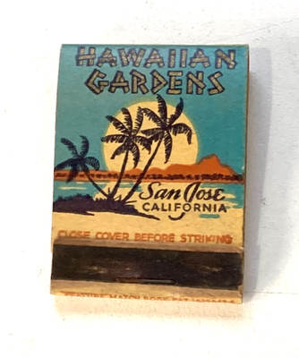 Hawaiian Gardens San Jose CA Feature Matchbook ca. 1930s - 1950s Tiki Style