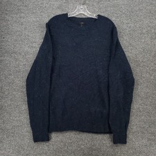 NEW J Crew Sweater Mens L Large Blue Long Sleeve Wool Blend Pullover Jumper
