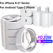 20W USB-C Fast Charger Type C Cable Lot For iPhone Air 17 16 15 14 13 12 11 X XR