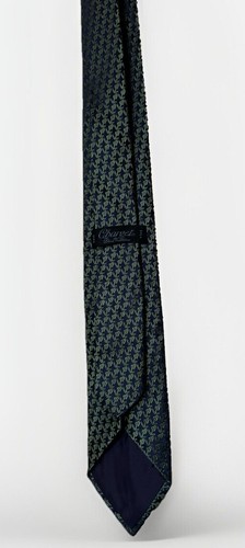 CHARVET Designer Herren Seidenkrawatte Krawatte Handarbeit in Frankreich grün/marine Muster - Bild 4 von 7