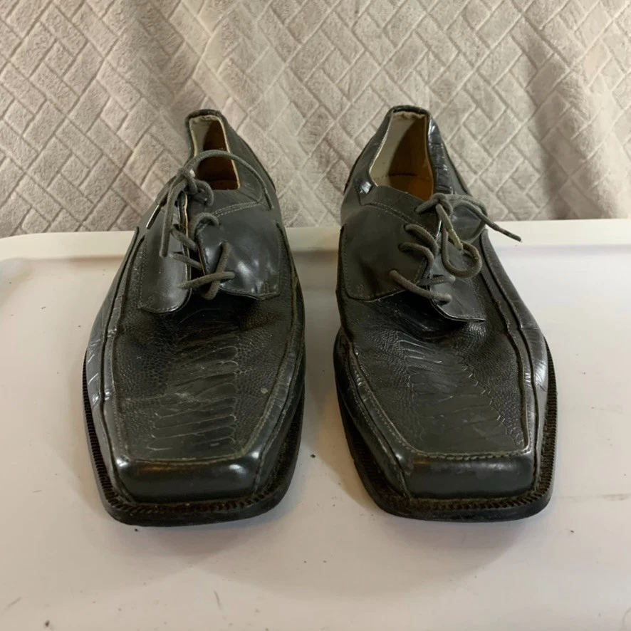 Giovanni Classics мужской 11 платье туфли серый рептилии кожи квадратный носок официальный - Изображение 2 из 4