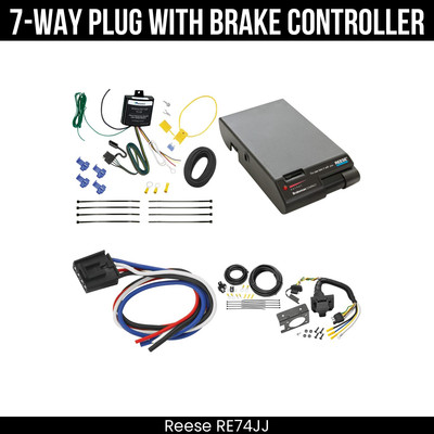 Reese RV 7-Way Round Trailer Wiring Harness Kit + Brake Control For 04-17 BMW X3