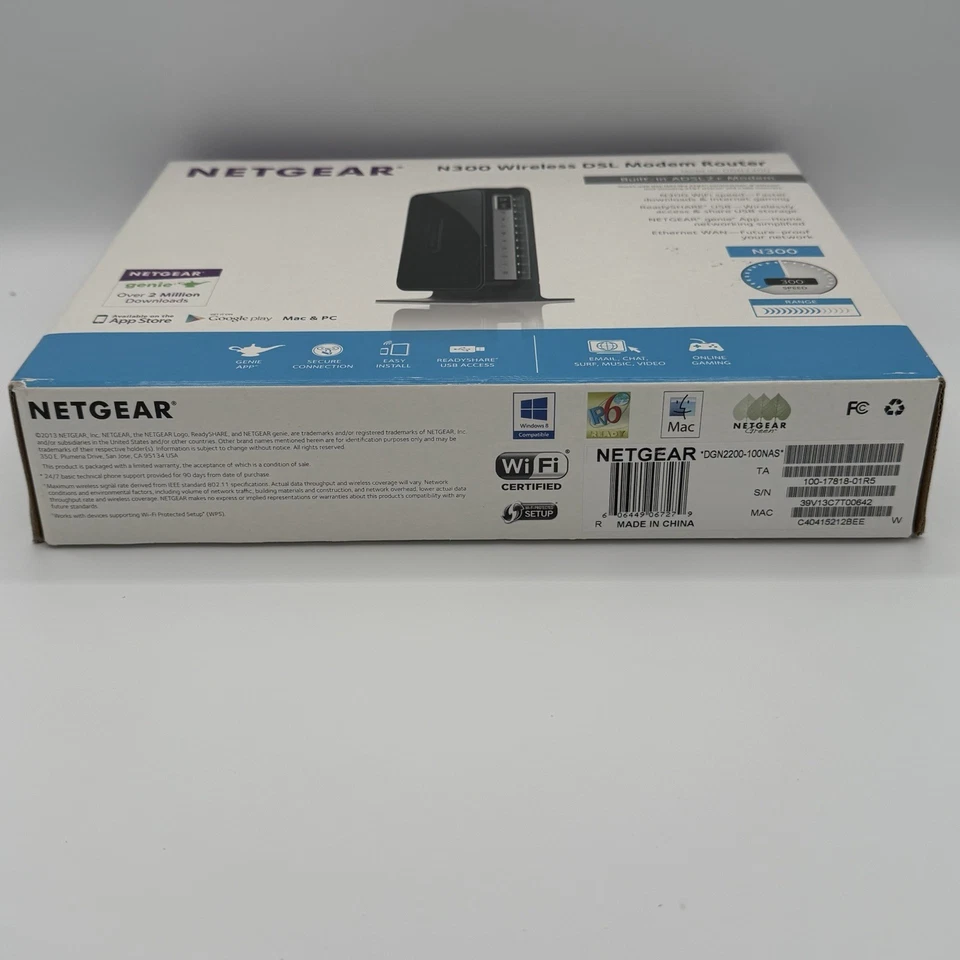 NETGEAR N300 Wireless Gigabit ADSL2+ Modem Router DNG2200 - Open Box - Image 3 of 4