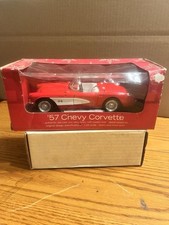 1957 Chevy Chevrolet Corvette Red White Diecast Car Read.
