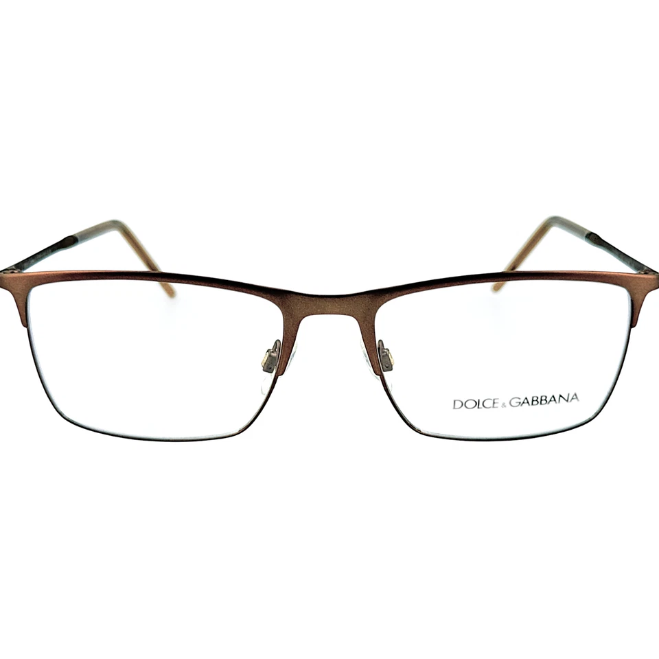 Marco de gafas de metal para hombre Dolce & Gabbana DG1309 1356 mate camel 55-18 Italia Foto 3 de 4