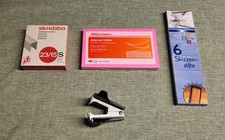 1 Enthefter Entklammerer 6 Skizzen Bleistifte skrebba Heftklammern Haftnotizen