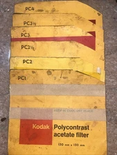 KODAK 6 (6”)Polycontrast Acetate Filters  PC 1 to PC 4 150mm X 150mm