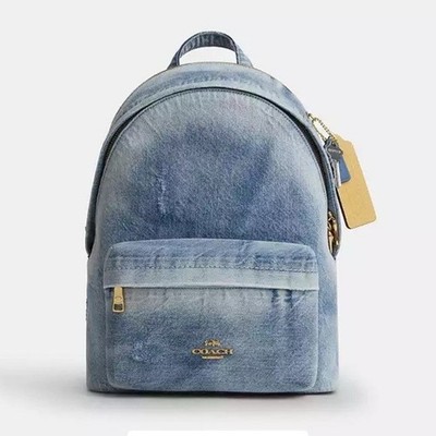 NWT?Coach Taylor Small Backpack In Loved Denim with Charm  display picture 1