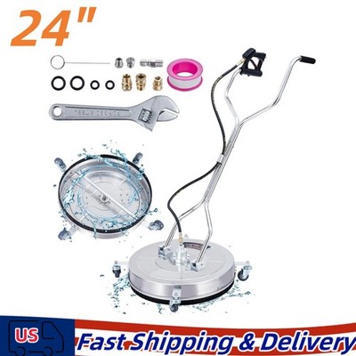 24'' Pressure Washer Surface Cleaner Stainless steel Max 4000PSI Dual Handle