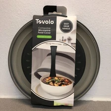 Tovolo 47003-200 Gray/White Plastic Microwave Collapsible Food Cover 7.83" Wide