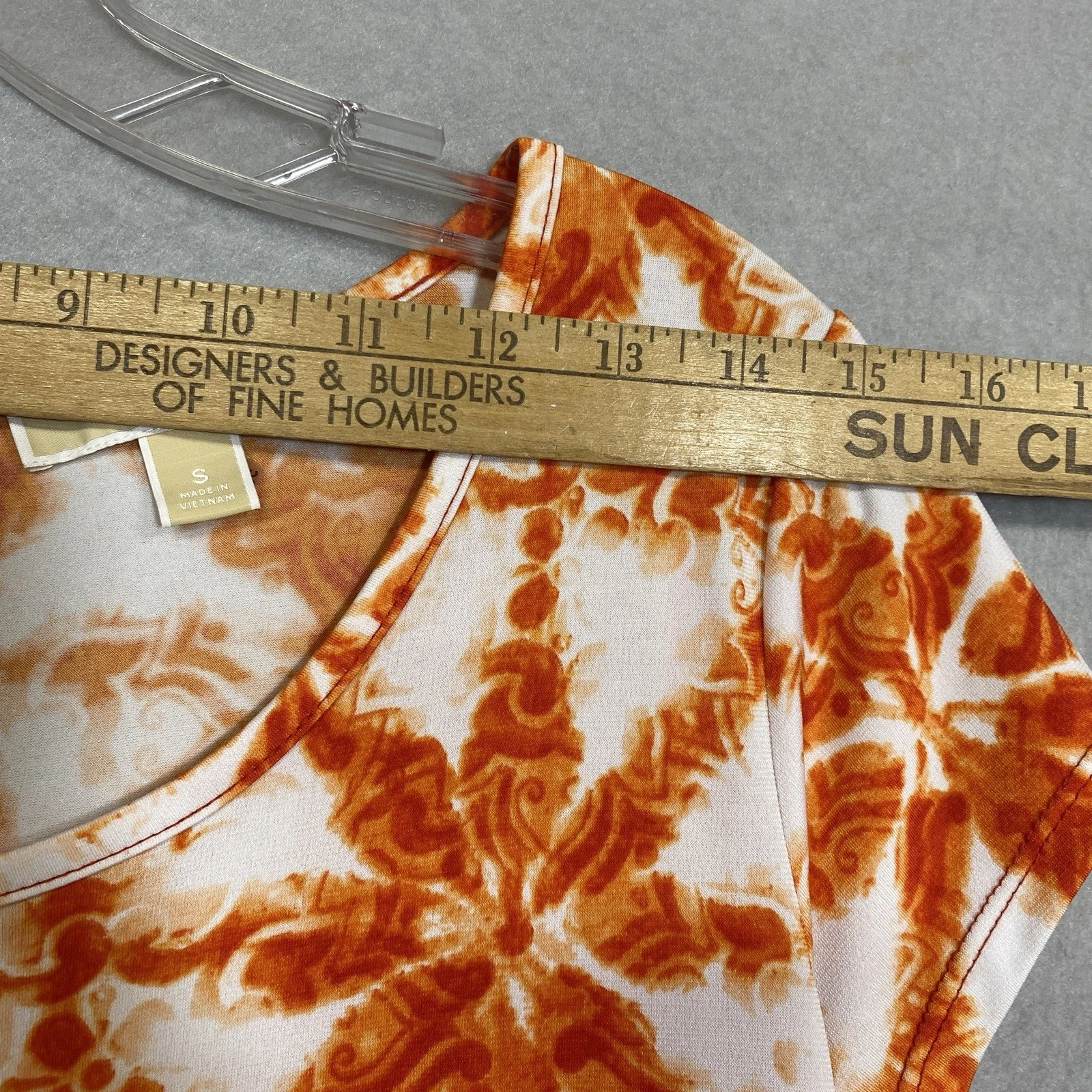 Abito Michael Kors donna S elasticizzato geometrico floreale arancione manica corta comodo