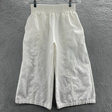 Apiece Apart Pants Womens 4 Cream Wide Leg Pull On Linen Blend Cropped Pants