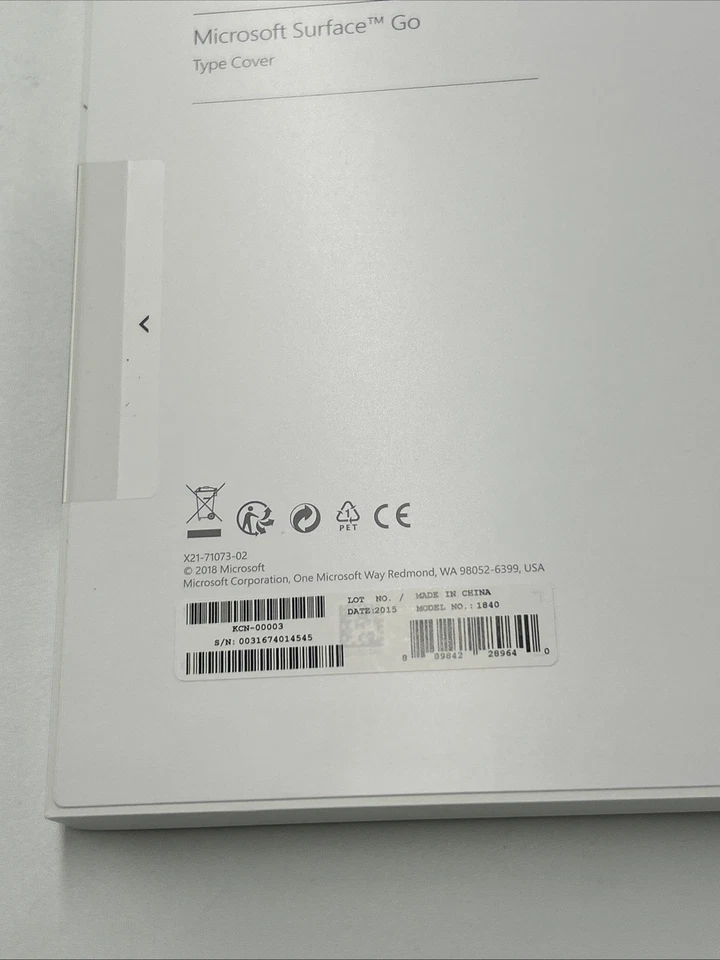 Microsoft Surface Go Type Cover Keyboard (Model 1840) - Black (Sealed) - Image 3 of 4