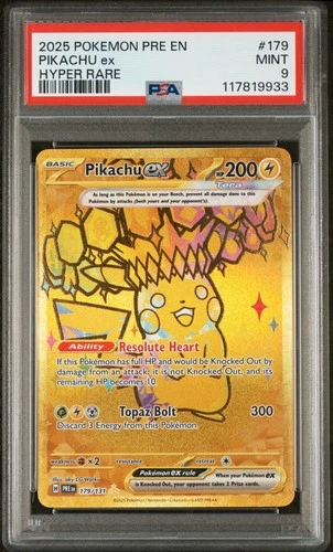 Pikachu ex 179/131 Sv: Prismatic Evolutions Holo GRADED PSA 9