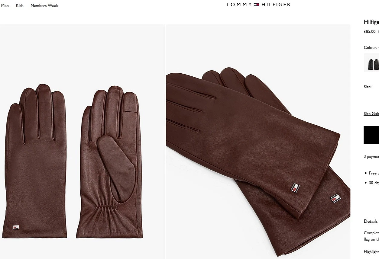 Tommy Hilfiger Leather Touch-Screen Gloves Luxury Brown Winter Travel S/M L/XL