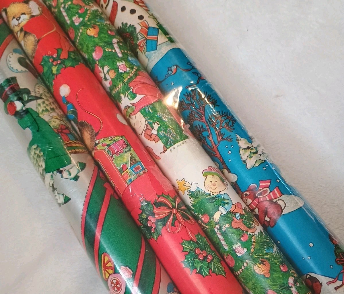 Vintage CLEO Christmas Wrapping Paper 1970s Great Colors 3 Complete ...