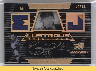 2008 Upper Deck UD Black Lustrous Materials Gold 4/10 Erik Johnson Auto READ 1vs
