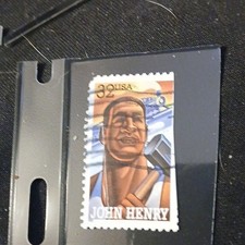 Used 32 Cent John Henry Stamp Multi-Color United States Uncertified Ungraded