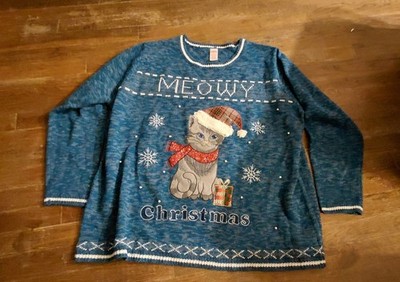 Holiday Time.  Cat Christmas Sweater