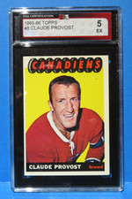 1965-66 Topps Hockey Card #8, CLAUDE PROVOST, Montreal Canadiens,  KSA 5 (2326)