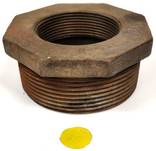 UNBRANDED 3" MALE NPT X 2" FEMALE NPT REDUCING HEX BUSHING #8 THREAD STEEL