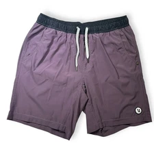 Vuori Kore Short 7" Mens M Lined Purple Athletic Drawstring Outdoor Pockets