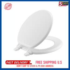 NEW Round Closed Front Enameled Wood Toilet Seat in White Durable  Wood Finish