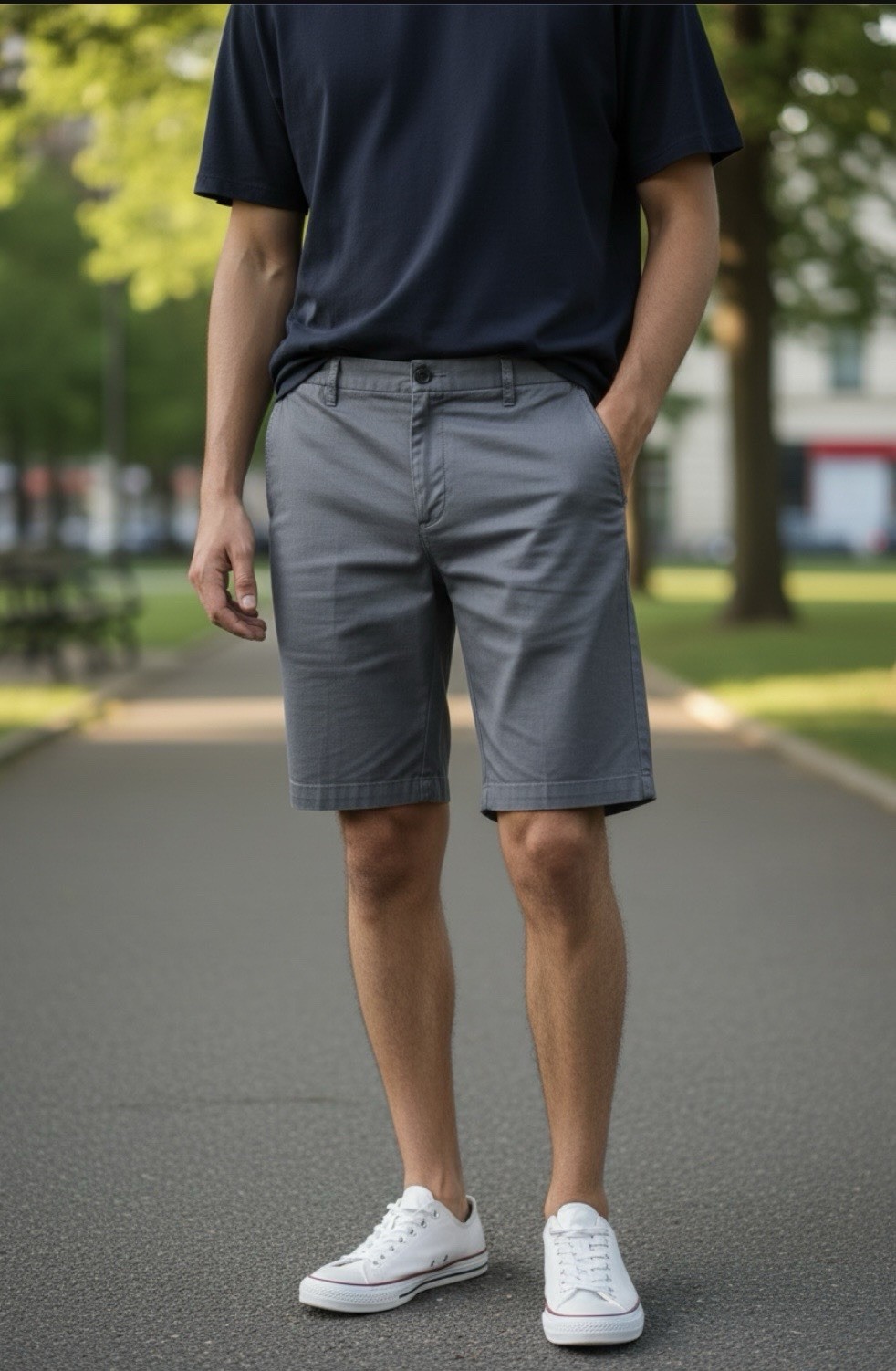 NWT Dockers Men's Gray Ultimate Short Supreme Flex Chino Shorts Size 38