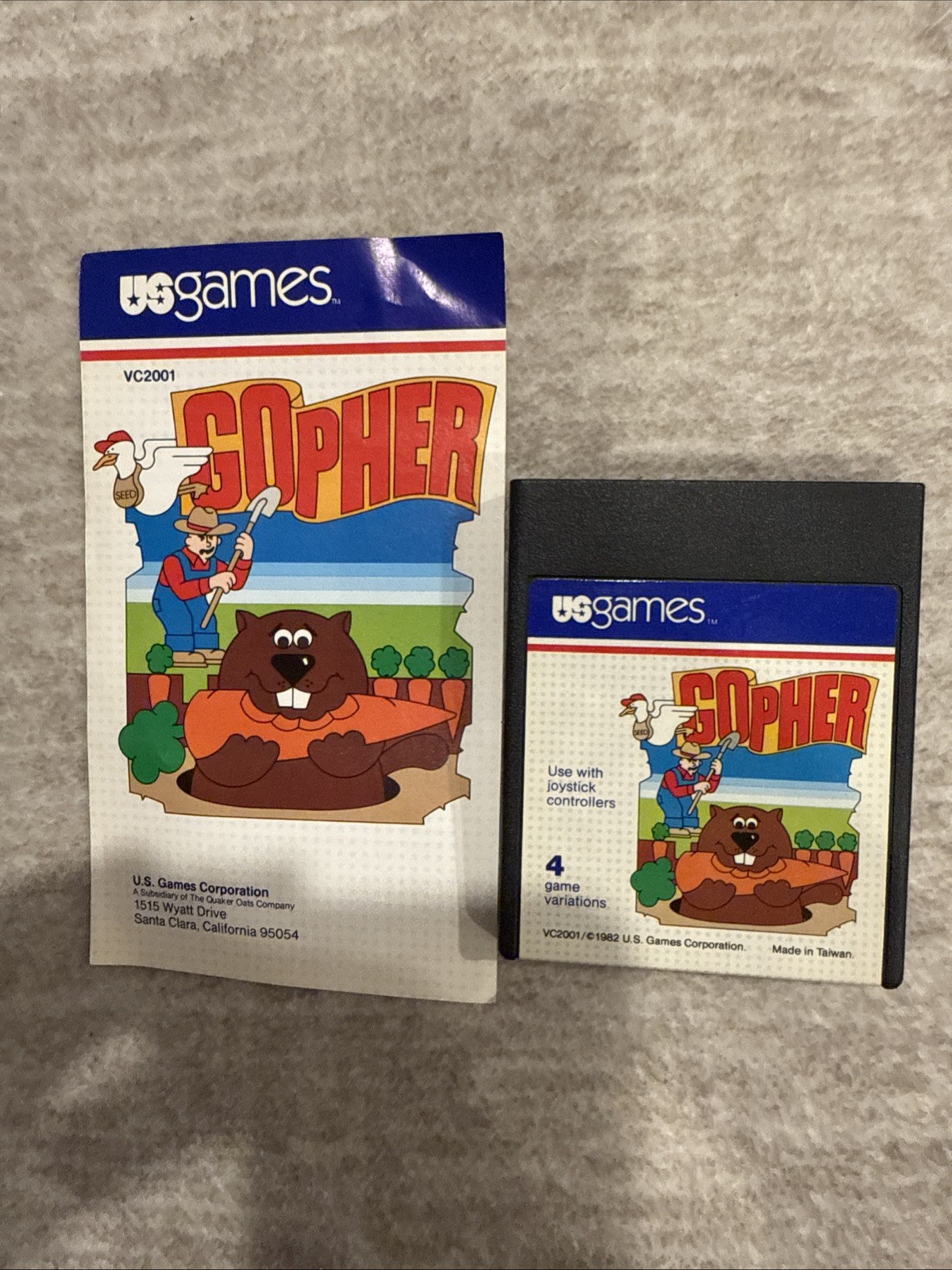 Gopher - Atari 2600, 1982 In box No manual Tested and working Great Condition