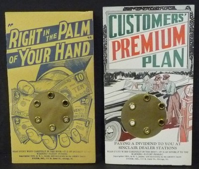 Lot of 2 Gasoline Oil Premium Stamp Books 1936 Sinclair & Richfield Dealers