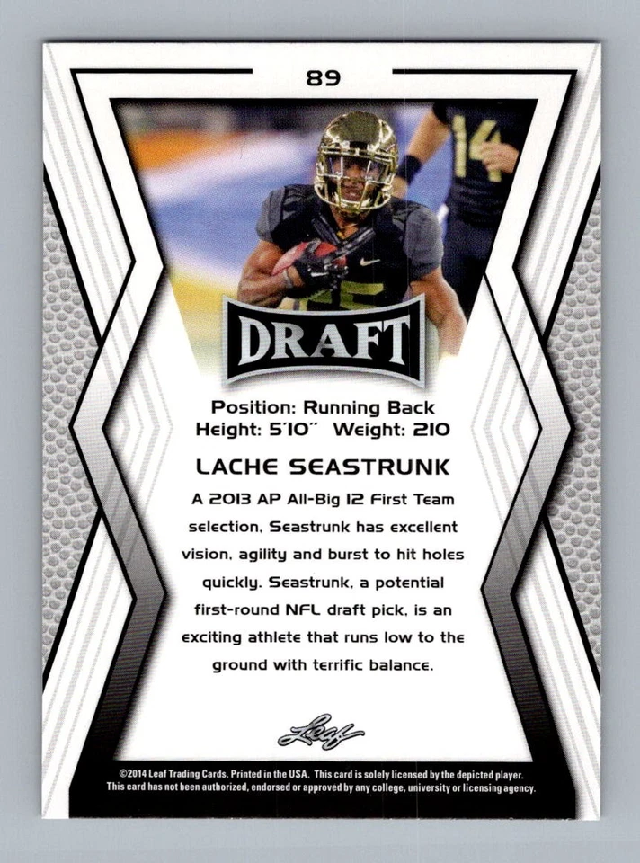 2014 Leaf Draft #89 Lache Seastrunk - Image 2 of 2