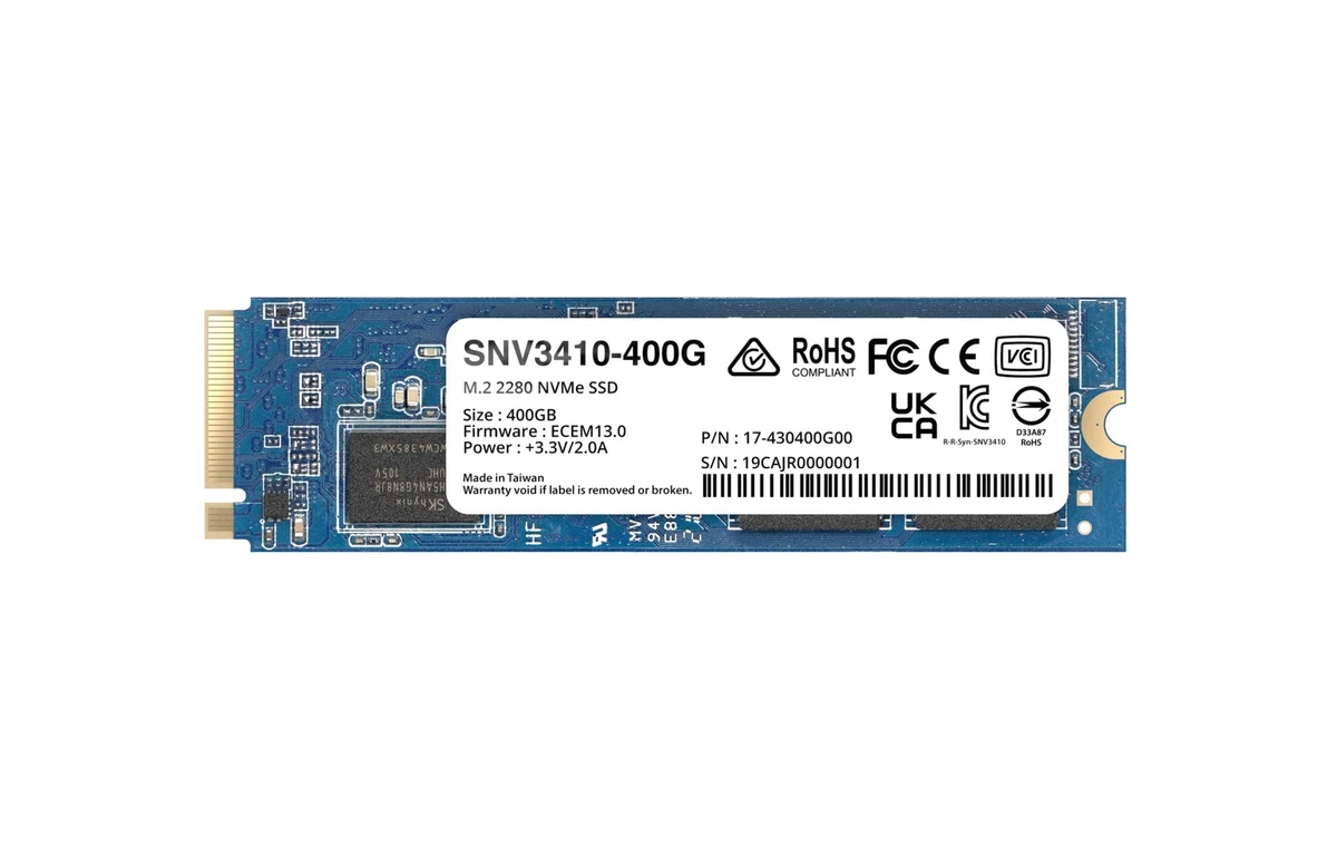 <新品・送料無料>Synology SNV3410-400G ② Synology SNV3410-400G 400GB M.2 2280 NVMe PCIe Internal SSD for