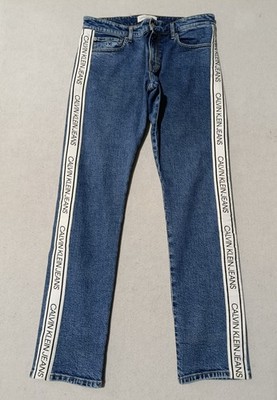 Calvin Klein Herren Jeans SLIM - Iconic Side Logo - Größe 44 Italienisch