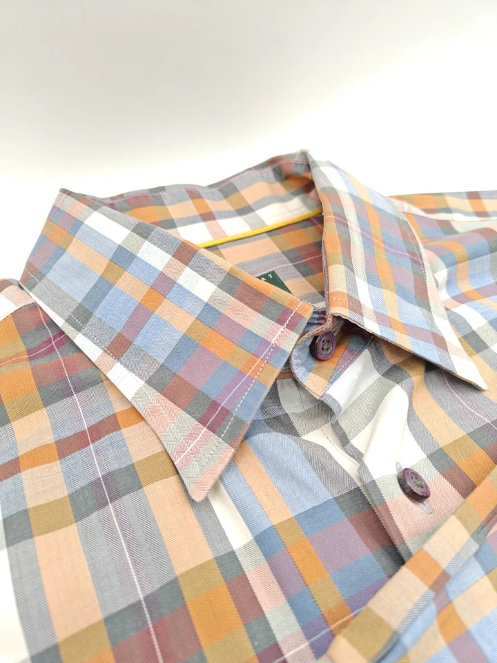 🇺🇲 Robert Talbott Men's 2XL 18.5x34 Multicolor Check Hidden Button Down Shirt - Image 4 of 4