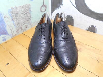 Polo Ralph Lauren Black Leather Wingtip Oxfords Men's 9D#3350 Made