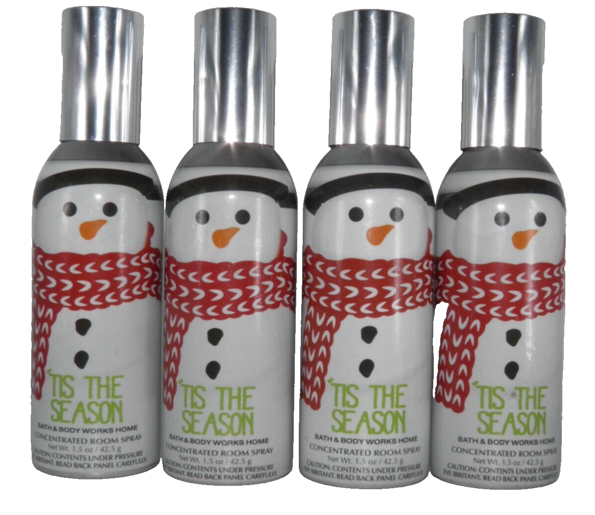 X4 Bath & Body Works Tis The Season Snowman Scarf Room Spray Concentrate