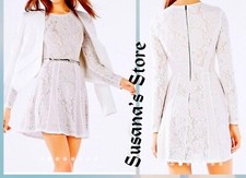 NEW BCBG MAXAZRIA SIZE S Gardenia LONG-SLEEVE FLORAL LACE DRESS